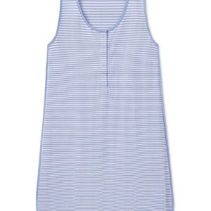 LAKE maternity hydrangea blue stripe sleep Dress